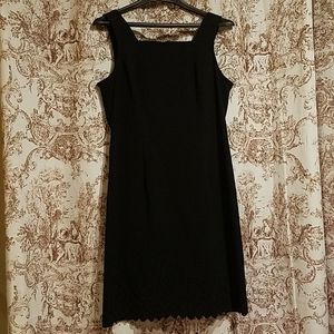 Black scallop hem dress